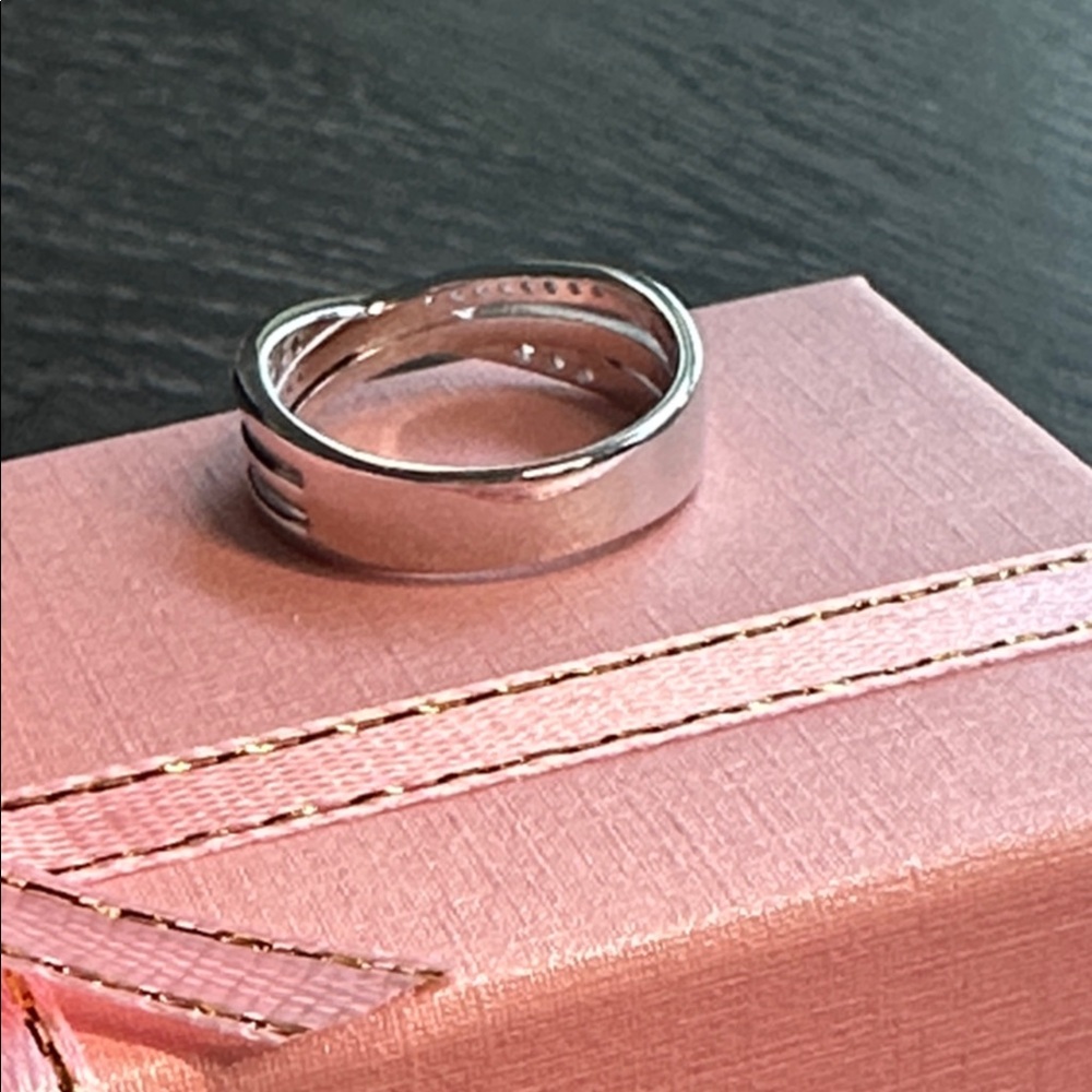 925 Silver X Stack Crossover Ring - image 7